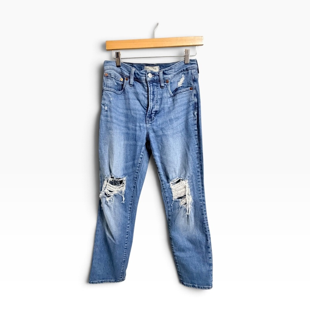 Madewell The Petite Perfect Vintage Jean Denman Wash Distressed Size 27P #NC485